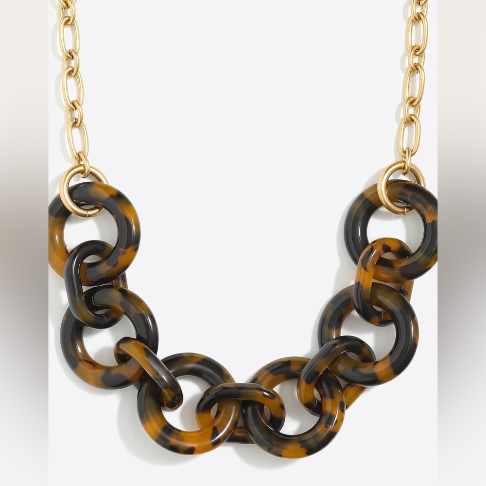 J. Crew Tortoise Shell and Gold Chain Necklace